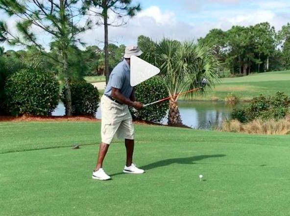 WATCH: Awesome holed putt in the gym!